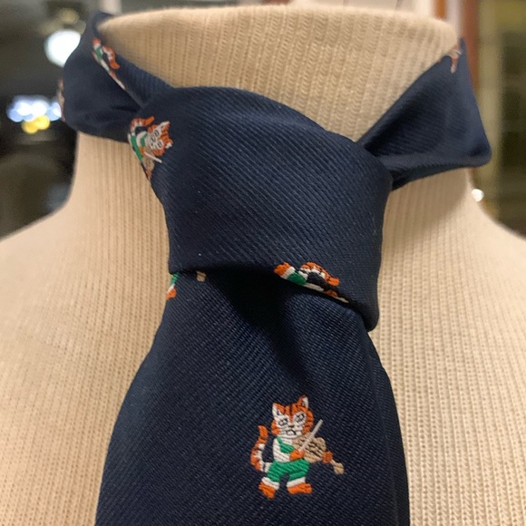 Vintage Other - 80’s CAT WITH A FIDDLE NURSERY RHYME NECKTIE HEY DIDDLE DIDDLE